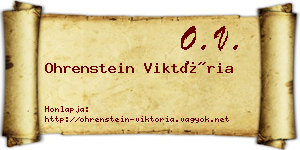 Ohrenstein Viktória névjegykártya